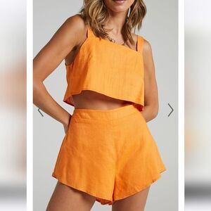 Showpo. Zanrie High Rise Shorts in Orange Size 14